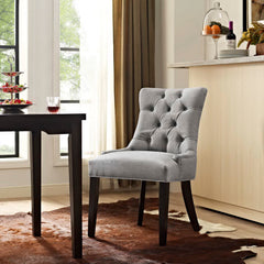 Regent Light Gray Tufted Fabric Dining Chair - Ornate Home