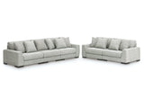 Regent Park Pewter 3-Piece Sectional Sofa and 2-Piece Sectional Loveseat - Ornate Home