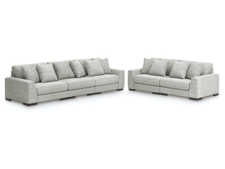 Regent Park Pewter 3-Piece Sectional Sofa and 2-Piece Sectional Loveseat - Ornate Home