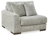 Regent Park Pewter 3-Piece Sectional and Ottoman - Ornate Home