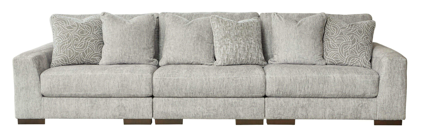 Regent Park Pewter 3pc Sectional Sofa (Online Special Price) - Ornate Home