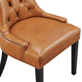 Regent Tan Tufted Vegan Leather Dining Chair - Ornate Home