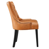 Regent Tan Tufted Vegan Leather Dining Chair - Ornate Home