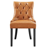 Regent Tan Tufted Vegan Leather Dining Chair - Ornate Home