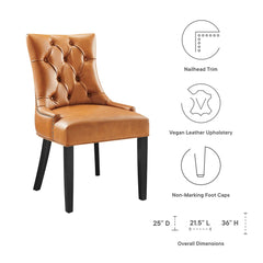 Regent Tan Tufted Vegan Leather Dining Chair - Ornate Home