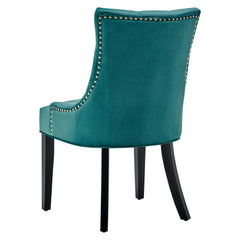 Regent Teal Tufted Performance Velvet Dining Side Chairs (Set of 2) - Ornate Home