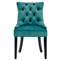 Regent Teal Tufted Performance Velvet Dining Side Chairs (Set of 2) - Ornate Home