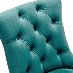Regent Teal Tufted Performance Velvet Dining Side Chairs (Set of 2) - Ornate Home
