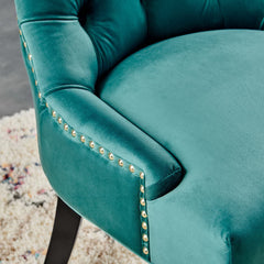 Regent Teal Tufted Performance Velvet Dining Side Chairs (Set of 2) - Ornate Home