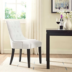 Regent White Tufted Vegan Leather Dining Chair - Ornate Home