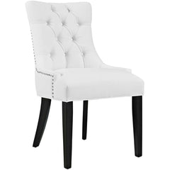 Regent White Vinyl Dining Side Chair (Set of 2) - Ornate Home