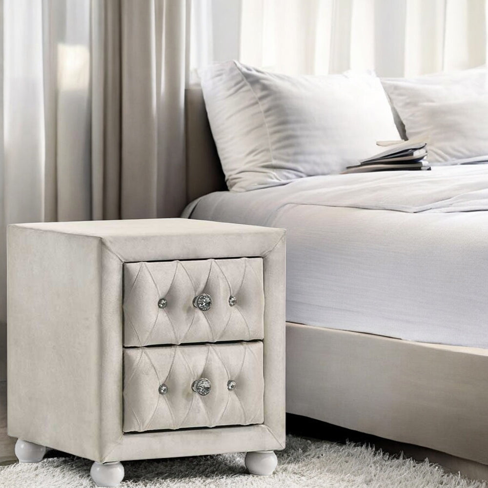 Reggie Beige Nightstand - Ornate Home