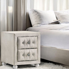 Reggie Beige Nightstand - Ornate Home