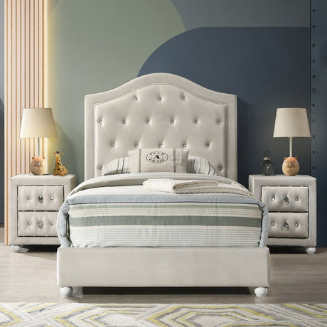 Reggie Beige Twin Bed - Ornate Home