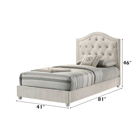 Reggie Beige Twin Bed - Ornate Home
