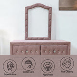 Reggie Pink Fabric Mirror - Ornate Home