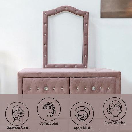 Reggie Pink Fabric Mirror - Ornate Home