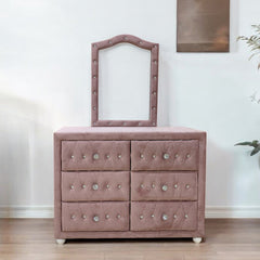 Reggie Pink Fabric Mirror - Ornate Home