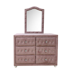 Reggie Pink Fabric Mirror - Ornate Home