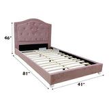 Reggie Pink Fabric Twin Bed - Ornate Home