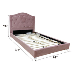 Reggie Pink Fabric Twin Bed - Ornate Home