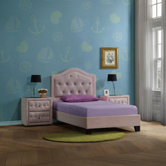 Reggie Pink Fabric Twin Bed - Ornate Home