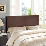 Region Dark Brown Nailhead Upholstered Queen Headboard - Ornate Home