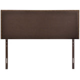 Region Dark Brown Nailhead Upholstered Queen Headboard - Ornate Home