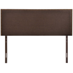 Region Dark Brown Nailhead Upholstered Queen Headboard - Ornate Home