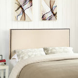 Region Ivory Nailhead Upholstered Queen Headboard - Ornate Home