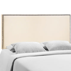 Region Ivory Nailhead Upholstered Queen Headboard - Ornate Home