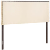 Region Ivory Nailhead Upholstered Queen Headboard - Ornate Home