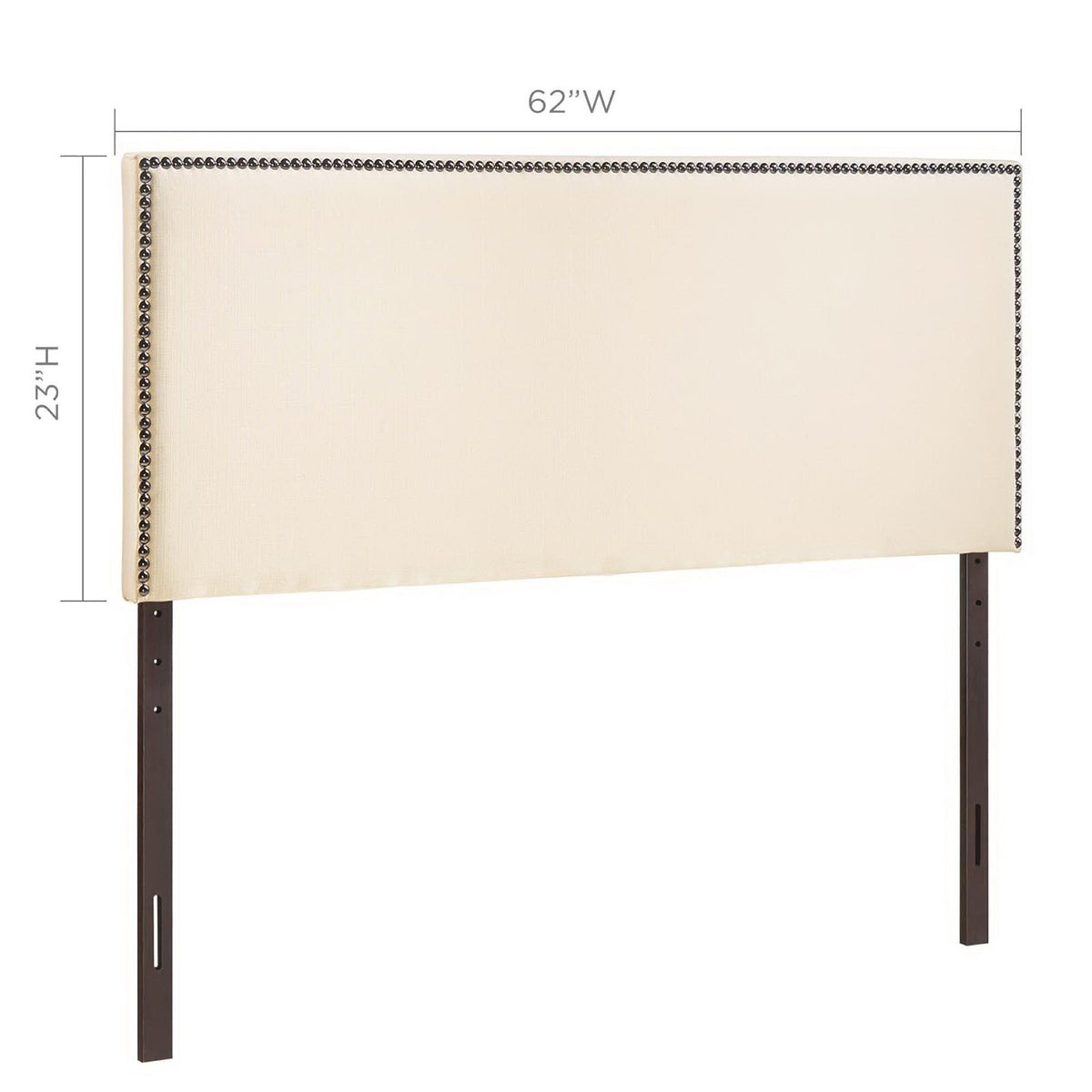 Region Ivory Nailhead Upholstered Queen Headboard - Ornate Home
