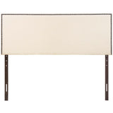 Region Ivory Nailhead Upholstered Queen Headboard - Ornate Home