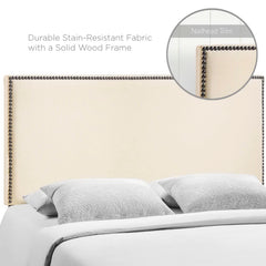 Region Ivory Nailhead Upholstered Queen Headboard - Ornate Home