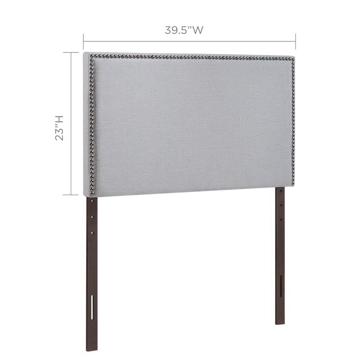 Region Sky Gray Nailhead Upholstered Twin Headboard - Ornate Home
