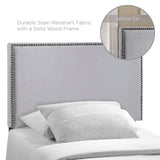 Region Sky Gray Nailhead Upholstered Twin Headboard - Ornate Home