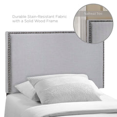 Region Sky Gray Nailhead Upholstered Twin Headboard - Ornate Home