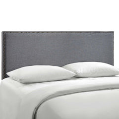 Region Smoke Nailhead Upholstered Queen Headboard - Ornate Home