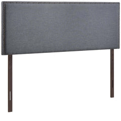 Region Smoke Nailhead Upholstered Queen Headboard - Ornate Home