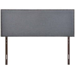 Region Smoke Nailhead Upholstered Queen Headboard - Ornate Home