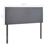 Region Smoke Upholstered Queen Headboard - Ornate Home