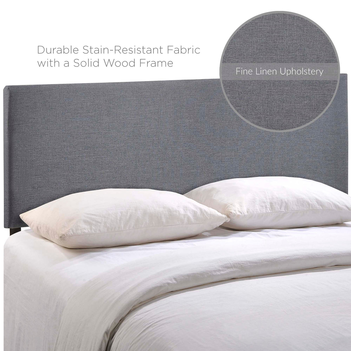 Region Smoke Upholstered Queen Headboard - Ornate Home