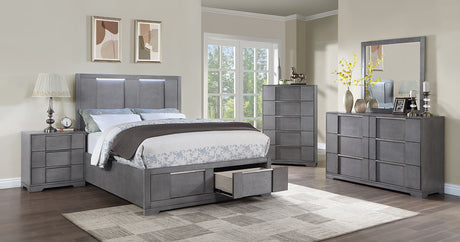 Regulus Gray 4 Pc. Queen Bedroom Set - Ornate Home
