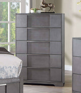 Regulus Gray 5 Pc. Queen Bedroom Set w/ Chest - Ornate Home