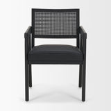 Reid Black Cane Back Dining Arm Chair - Ornate Home