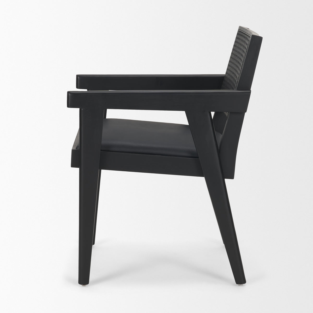 Reid Black Cane Back Dining Arm Chair - Ornate Home