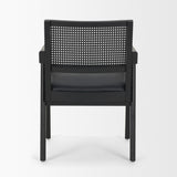 Reid Black Cane Back Dining Arm Chair - Ornate Home
