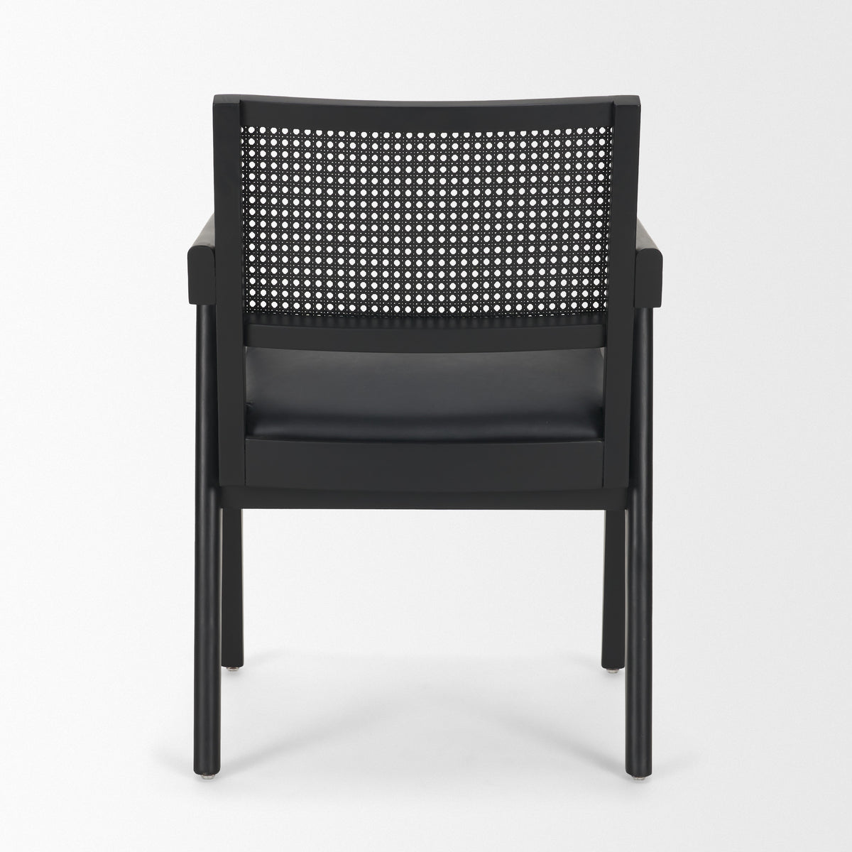 Reid Black Cane Back Dining Arm Chair - Ornate Home