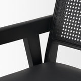Reid Black Cane Back Dining Arm Chair - Ornate Home
